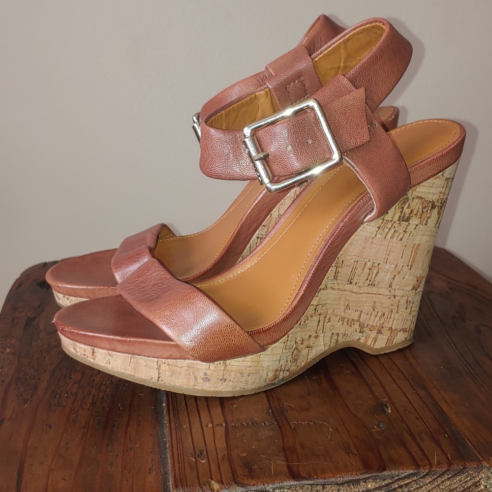Calvin Klein Leather Wedge heels size 6
